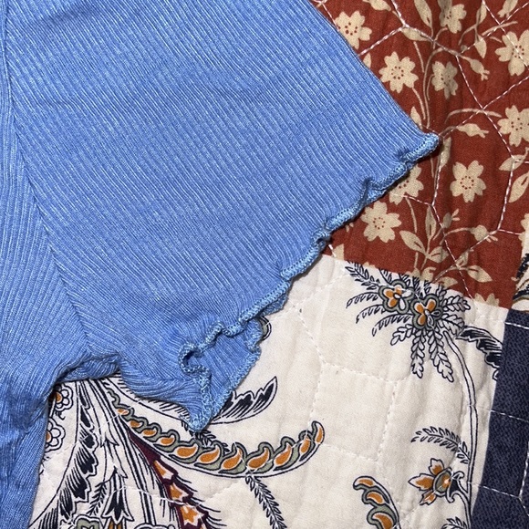 Destined/Tillys, Blue Ruffled Cropped Shirt - Picture 5 of 5